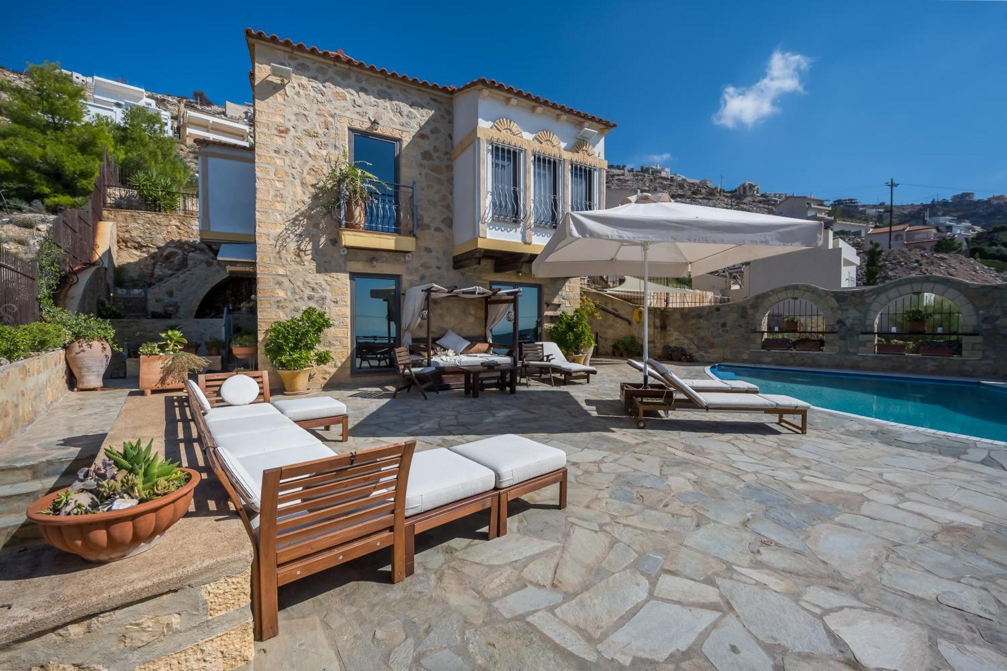 Four Seasons Stonework Castle Villa Lagonisi Buitenkant foto