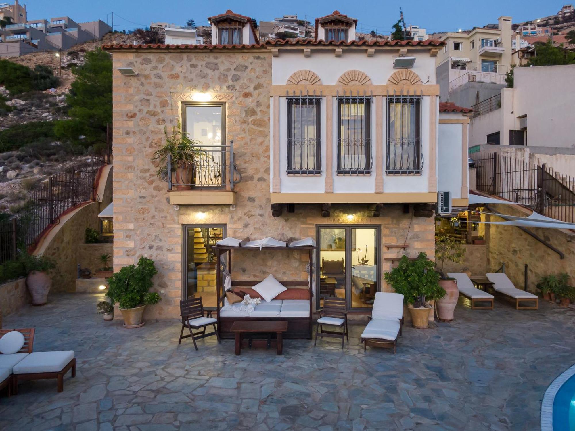 Four Seasons Stonework Castle Villa Lagonisi Buitenkant foto